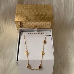 MICHAEL KORS Mini Hearts Chain Necklace in Gold